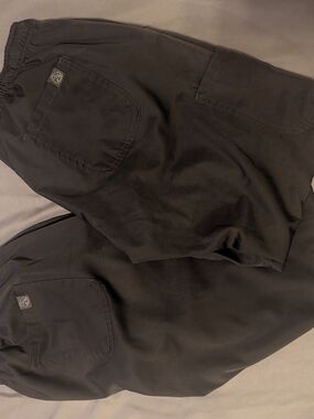 Women Black Elastic-Waist Scrub Pants